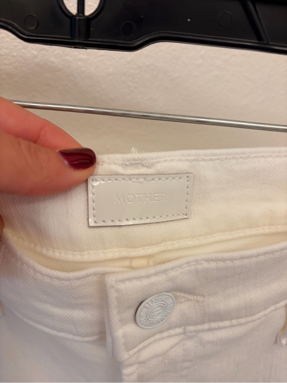 MOTHER Straight-Leg White Jeans - Picture 4 of 6